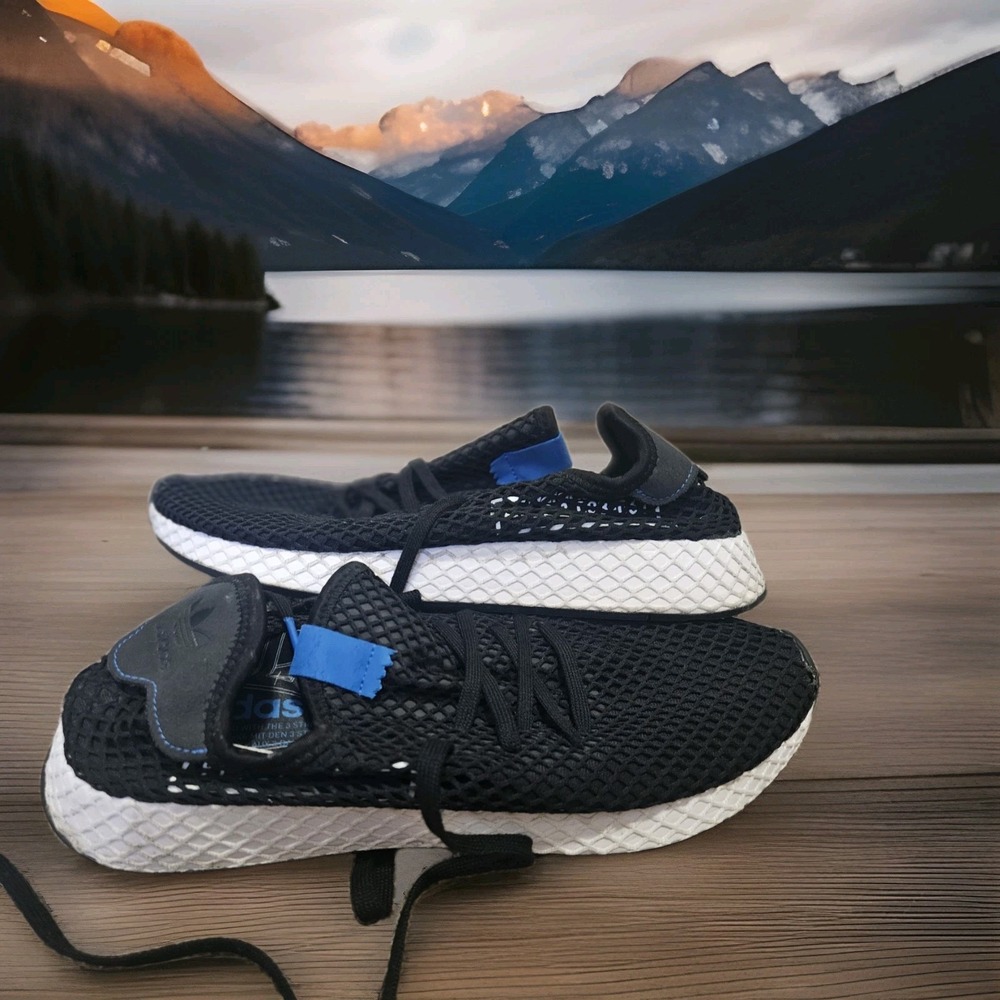 Adidas Deerupt Runner 'Alphatype' in Core Black/Bluebird Athletic SHOES 11.5